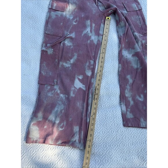 Unbranded (M) Large Drawstring Pull-cord Pull Pink Gray Denim Cargo Jean Pants - Picture 6 of 8